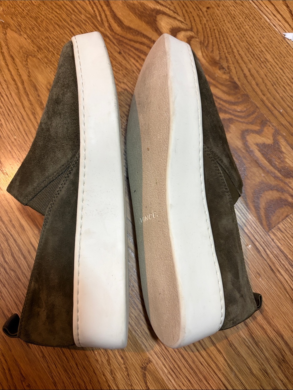 Vince Olive Suede Slip-On Loafers - Picture 3 of 5